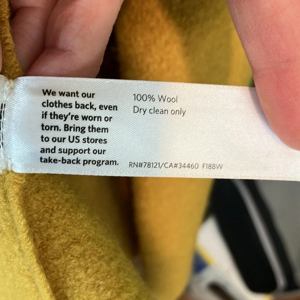 Eileen fisher Women's XL Mustard Yellow Sweater long boiled wool kimono coat - Picture 4 of 11